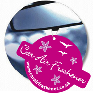 rear view car air freshener hanging in car